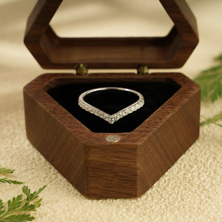 0.30TCW Round Cut Curved Half Eternity Moissanite Diamond Wedding Band