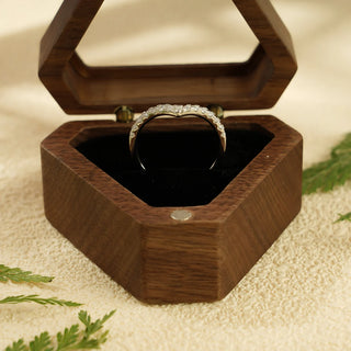 0.30TCW Round Cut Curved Half Eternity Moissanite Diamond Wedding Band