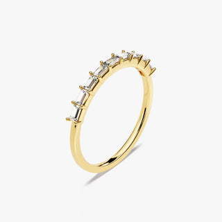 0.45 TCW Baguette Cut Half Eternity Moissanite Diamond Wedding Band