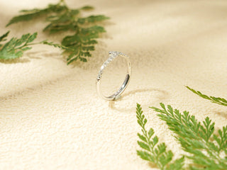 0.30 TCW Unique Round Cut Curved Half Eternity Moissanite Diamond Wedding Band