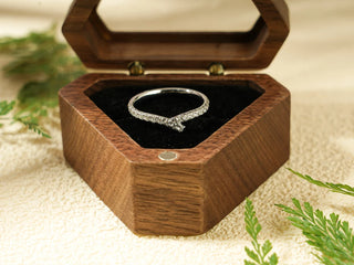 0.30 TCW Unique Round Cut Curved Half Eternity Moissanite Diamond Wedding Band