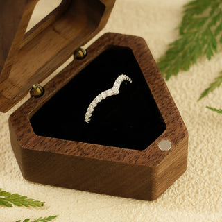 0.30TCW Round Cut Curved Half Eternity Moissanite Diamond Wedding Band