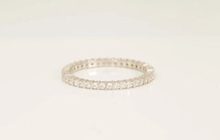 0.22 TCW Round Bar Set Eternity Moissanite Diamond Wedding Band