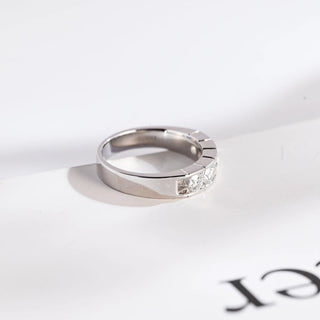 0.93 TCW Five Stone Round Cut Channel Set Moissanite Diamond Wedding Band