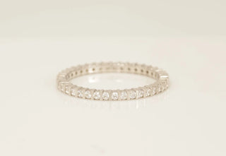 0.22 TCW Round Bar Set Eternity Moissanite Diamond Wedding Band