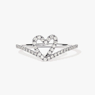 0.19 TCW Round Cut Curved Heart Moissanite Diamond Wedding Band