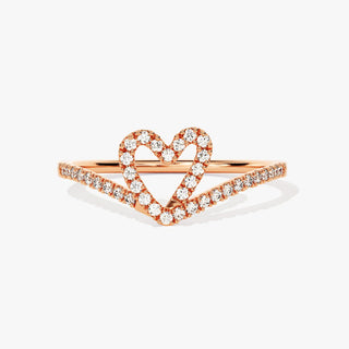 0.19 TCW Round Cut Curved Heart Moissanite Diamond Wedding Band