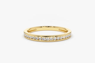 0.32 TCW Round Cut Channel Set Half Eternity Moissanite Diamond Wedding Band