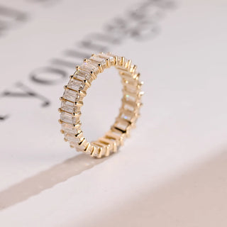 2.0 TCW Emerald Cut Full Eternity Moissanite Diamond Wedding Band