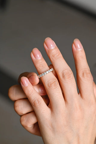 1.50 TCW Round Cut Full Eternity Stackable Moissanite Diamond Wedding Band