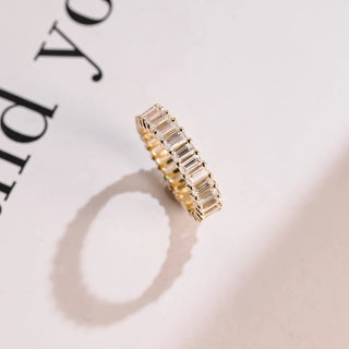 2.0 TCW Emerald Cut Full Eternity Moissanite Diamond Wedding Band