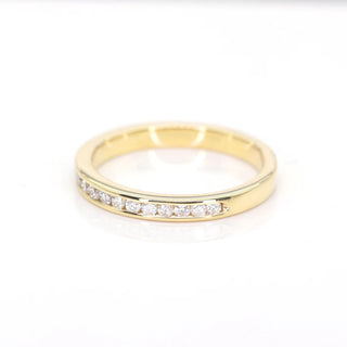 0.28 TCW Round Cut Channel Set Half Eternity Moissanite Diamond Wedding Band