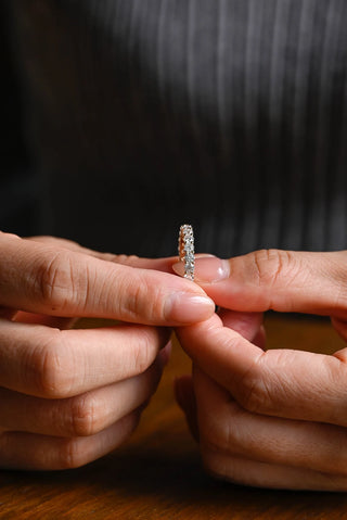 1.50 TCW Round Cut Full Eternity Stackable Moissanite Diamond Wedding Band