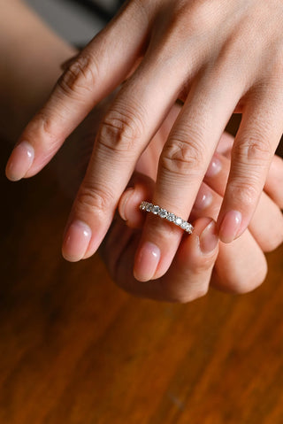 1.50 TCW Round Cut Full Eternity Stackable Moissanite Diamond Wedding Band