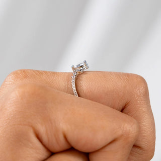 0.45 TCW Round & Marquise Crown Moissanite Diamond Wedding Band