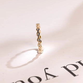 0.12TCW Round Cut Marquise Shape Eternity Moissanite Diamond Wedding Band