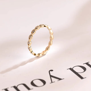 0.12TCW Round Cut Marquise Shape Eternity Moissanite Diamond Wedding Band