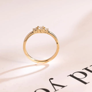 0.25 TCW Round Cut Three Stone Moissanite Diamond Wedding Band