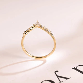 0.20TCW Marquise & Round Chevron Moissanite Diamond Wedding Band