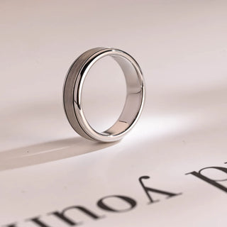 Unique Minimalist Satin Fishished Wedding Band For Men's