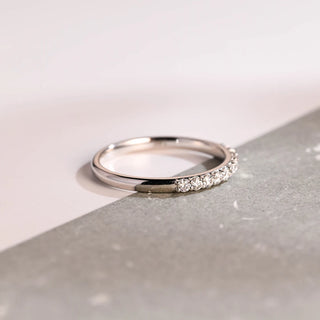 0.15 TCW Round Cut Half Pave Moissanite Diamond Wedding Band