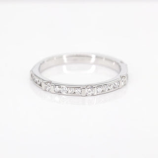 0.43 TCW Round Cut Vintage Half Eternity Moissanite Diamond Wedding Band