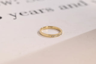 0.12 TCW Unique Round Cut Channel Set Moissanite Diamond Wedding Band