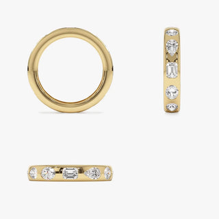 2.35 TCW Multi-Shape Flush Setting Moissanite Diamond Wedding Band