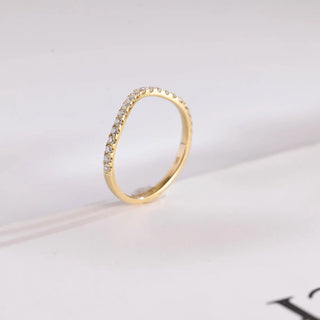0.25 TCW Round Curved Half Eternity Moissanite Diamond Wedding Band