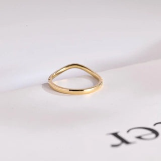 0.25 TCW Round Curved Half Eternity Moissanite Diamond Wedding Band