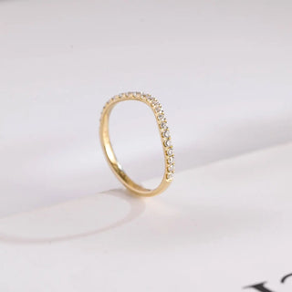 0.25 TCW Round Curved Half Eternity Moissanite Diamond Wedding Band
