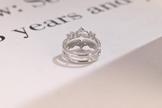 1.0 TCW Round Cut Crown Enhancer Dubble Band Moissanite Diamond Wedding Band