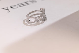 1.0 TCW Round Cut Crown Enhancer Dubble Band Moissanite Diamond Wedding Band