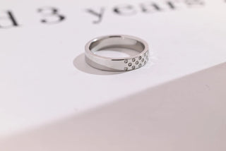 0.20 TCW Round And Emerald Cut Flush Set Moissanite Diamond Wedding Band