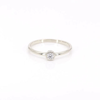 0.10 TCW Round Cut Bezel Solitaire Moissanite Diamond Wedding Band