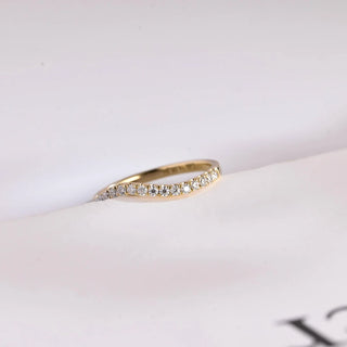 0.25 TCW Round Curved Half Eternity Moissanite Diamond Wedding Band