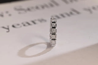 1.50 TCW Princess Cut Bezel Full Eternity Moissanite Diamond Wedding Band