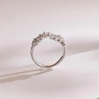 1.0 TCW Marquise Tiny Leaf Branch Unique Moissanite Diamond Wedding Band