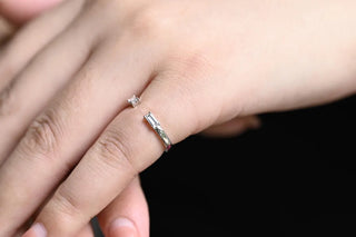 0.20 TCW Baguette Cut Open Cuff Moissanite Diamond Wedding Band