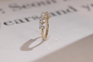 2.0 TCW Cushion Half Eternity Moissanite Diamond Wedding Band