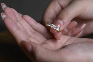 2.0 TCW Cushion Half Eternity Moissanite Diamond Wedding Band