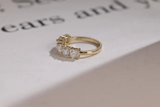 2.0 TCW Cushion Half Eternity Moissanite Diamond Wedding Band