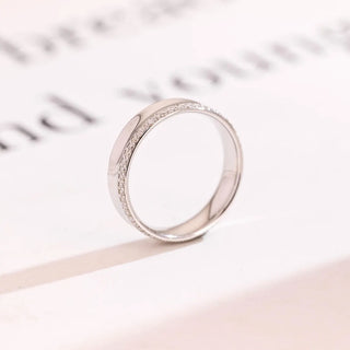 0.40 TCW Round Cut Unique Eternity Moissanite Diamond Wedding Band