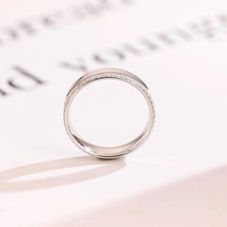 0.40 TCW Round Cut Unique Eternity Moissanite Diamond Wedding Band