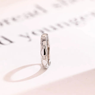 0.12 TCW Round Cut Flush Set Engrave Moissanite Diamond Wedding Band