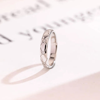 0.12 TCW Round Cut Flush Set Engrave Moissanite Diamond Wedding Band