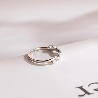 0.12 TCW Nature Inspired Marquise Moissanite Diamond Wedding Band