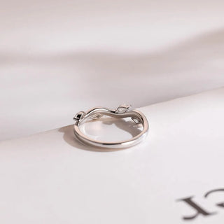 0.12 TCW Nature Inspired Marquise Moissanite Diamond Wedding Band