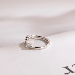 0.12 TCW Nature Inspired Marquise Moissanite Diamond Wedding Band