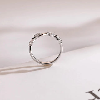 0.12 TCW Nature Inspired Marquise Moissanite Diamond Wedding Band